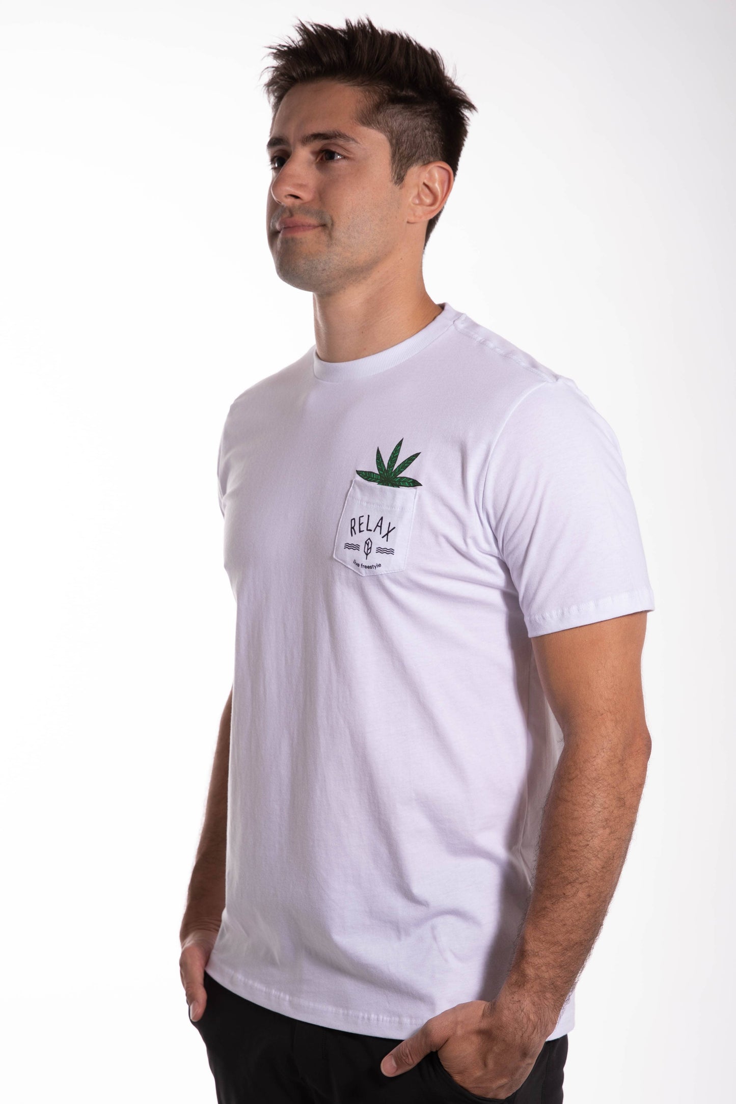 Relax Palm Tree Pocket Tee