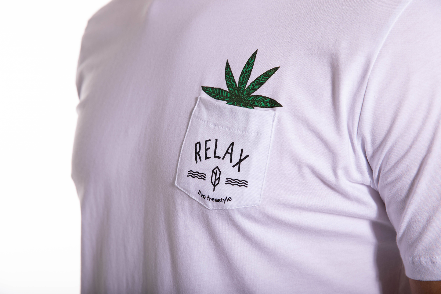 Relax Palm Tree Pocket Tee