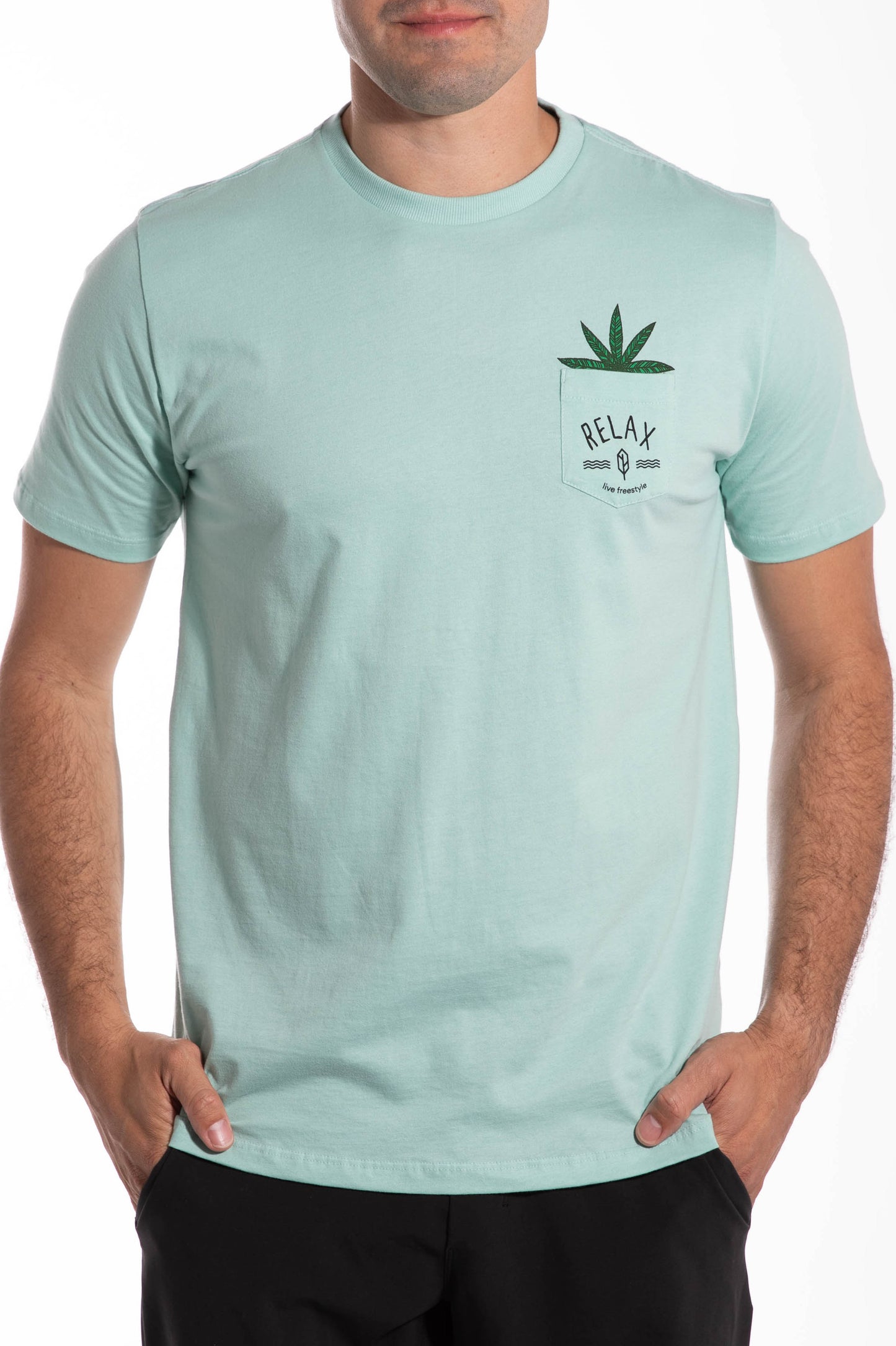 Relax Palm Tree Pocket Tee