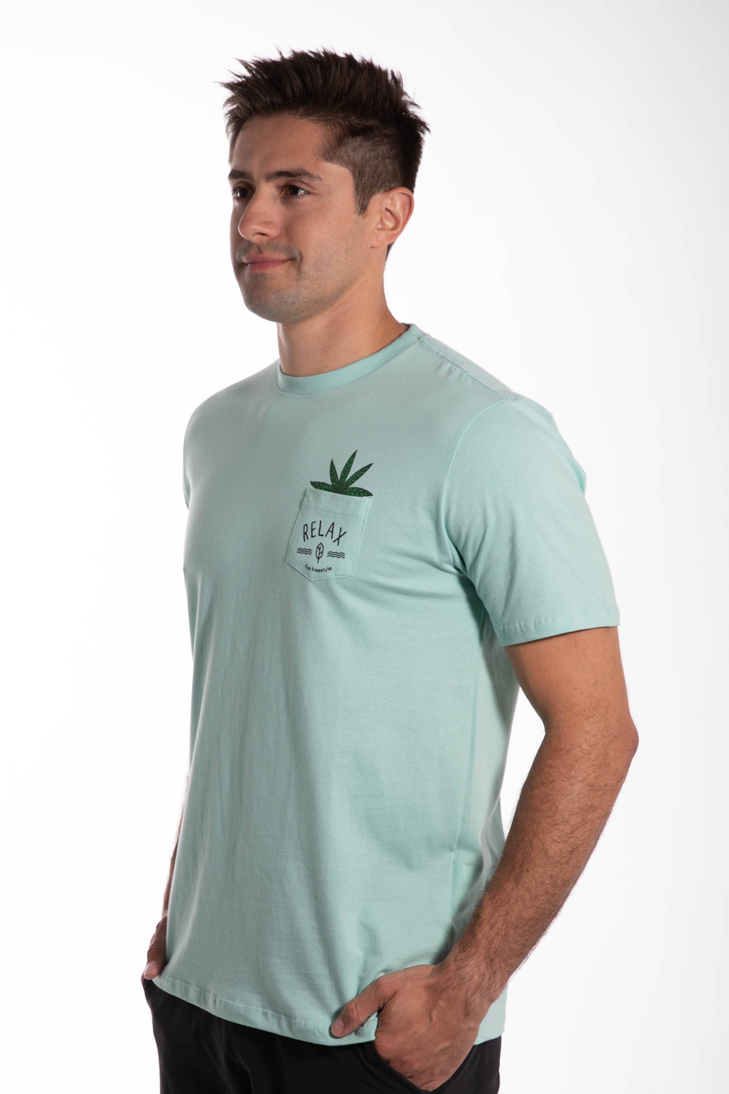 Relax Palm Tree Pocket Tee