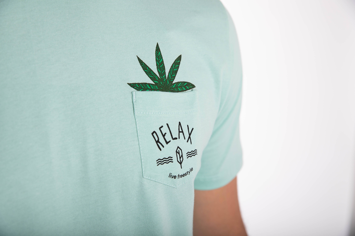 Relax Palm Tree Pocket Tee