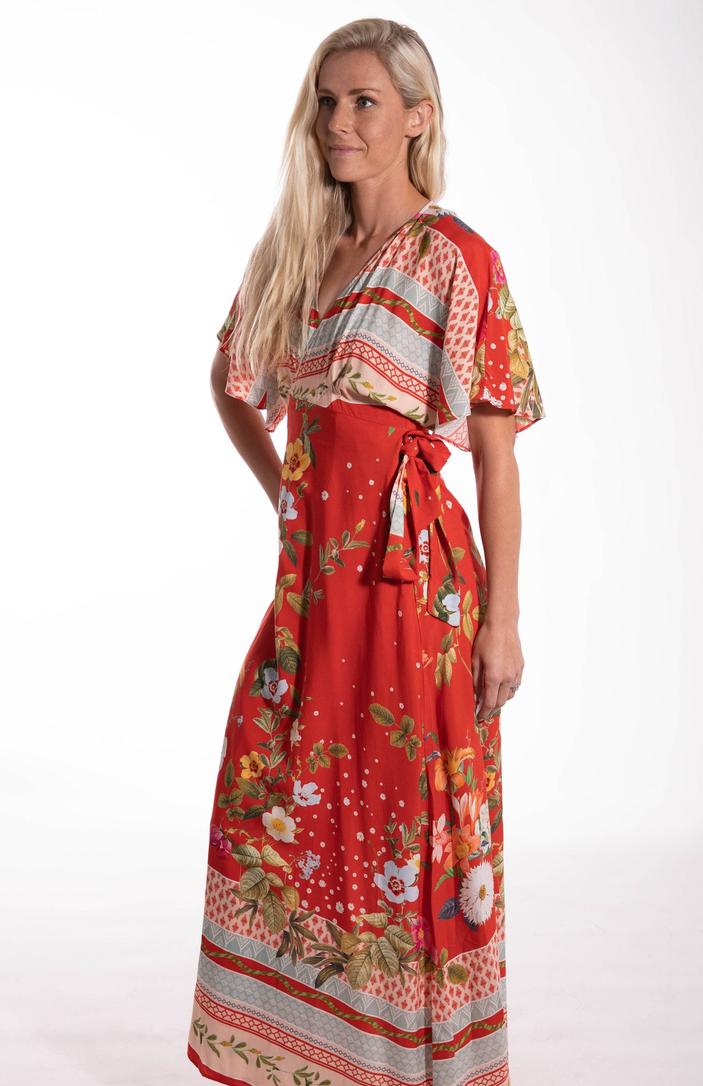 Tropical Wrap Maxi Dress