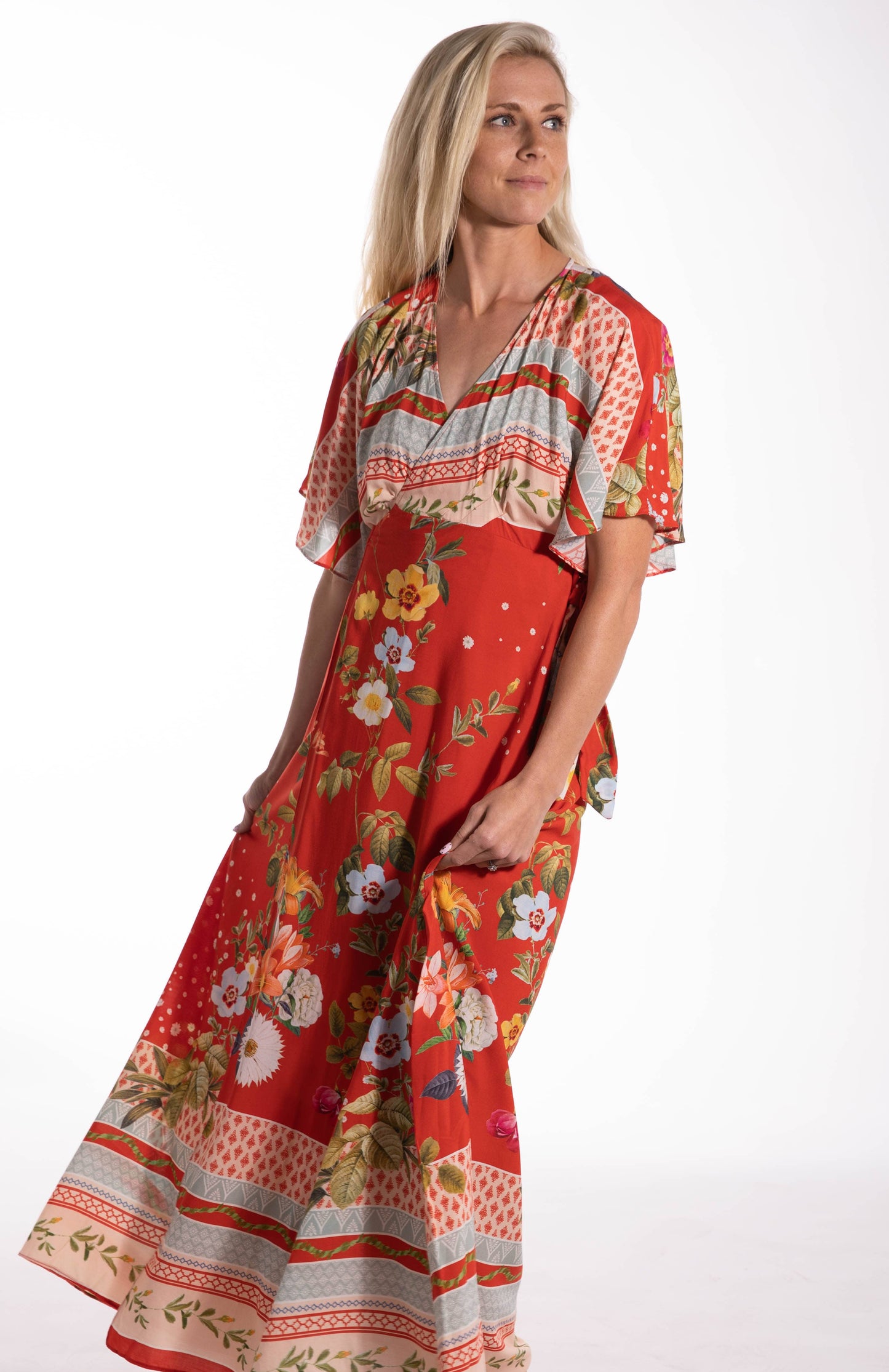 Tropical Wrap Maxi Dress