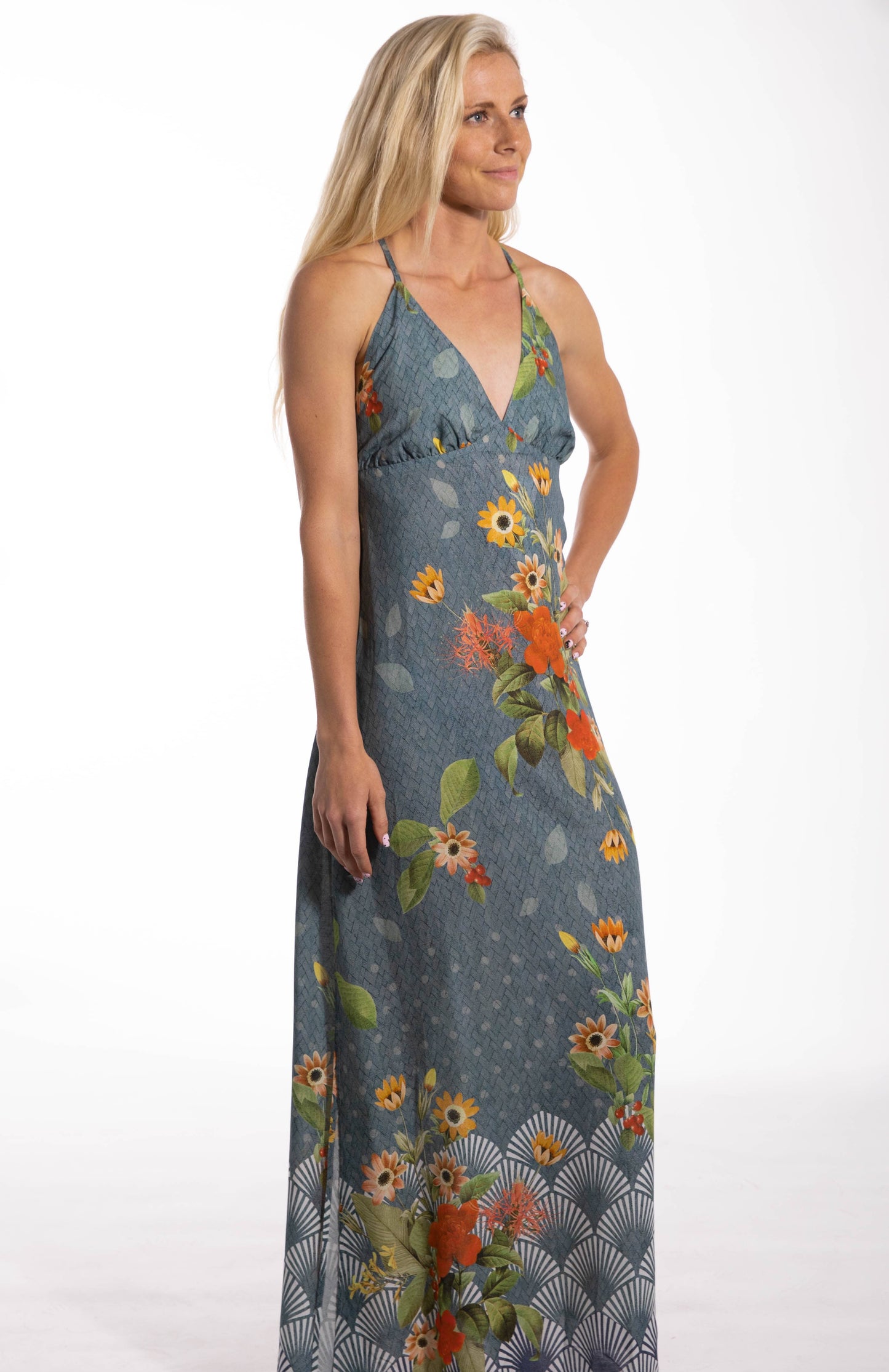 Garden Cross Tie Maxi Dress