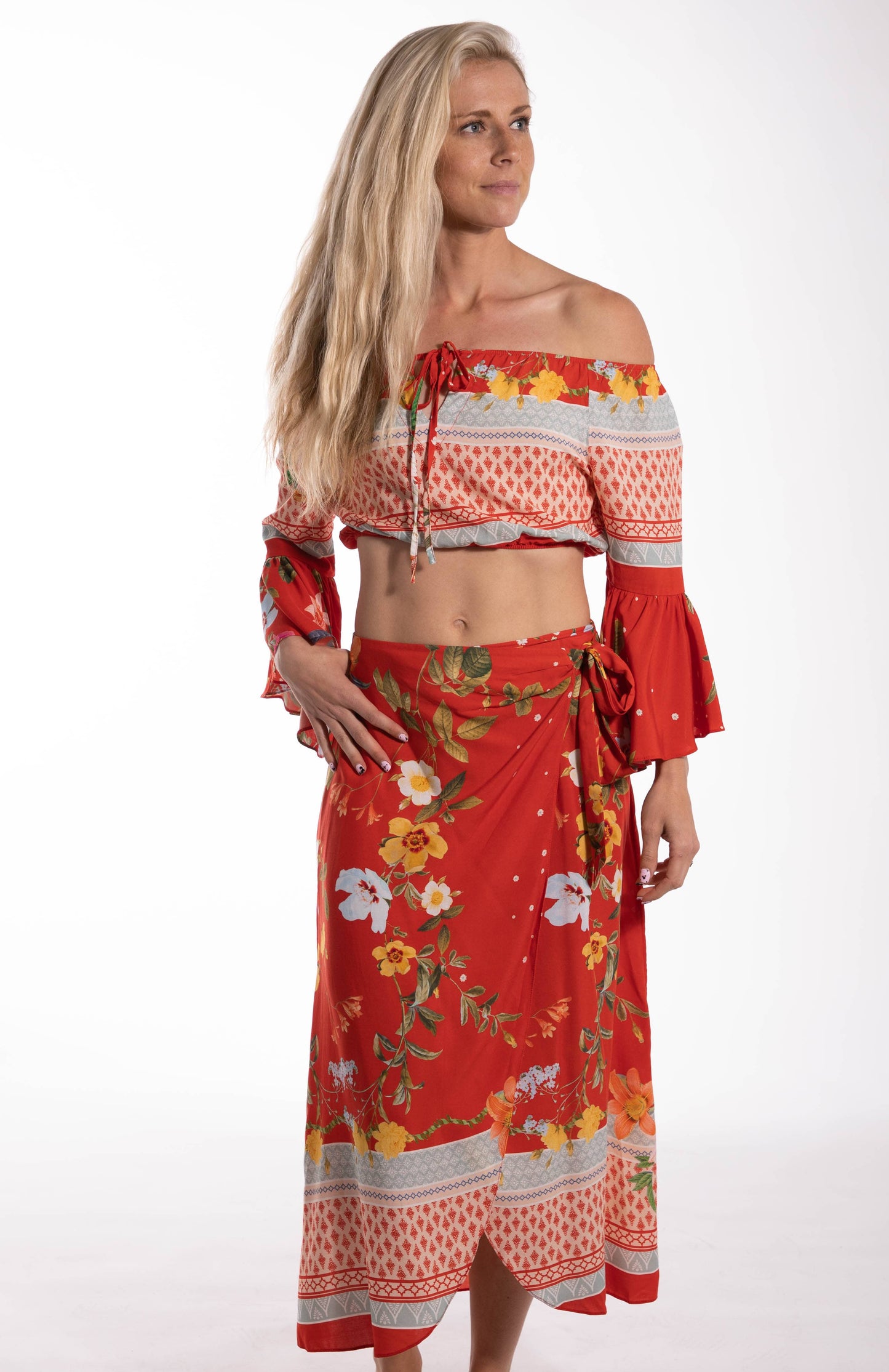 Tropical Wrap Around Tie Skirt