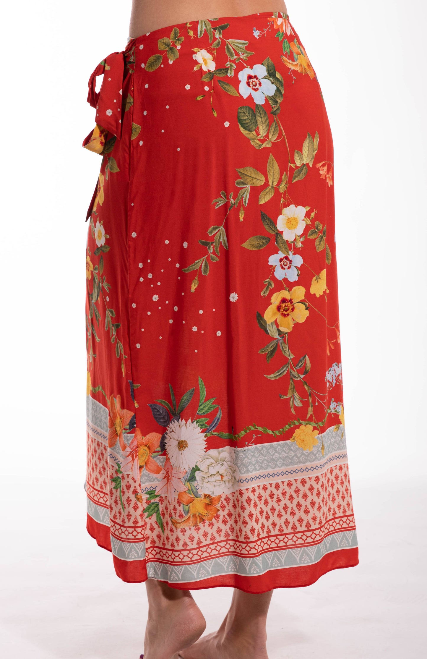 Tropical Wrap Around Tie Skirt